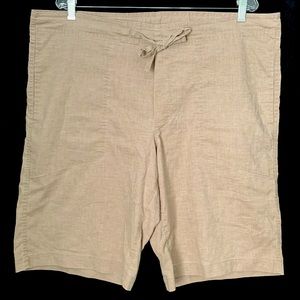 Prana Tan Linen-Blend Drawstring Women’s Shorts